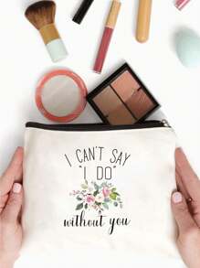 حقيبة مستحضرات تجميل عصرية - قابلة للطي ، خفيفة الوزن ، بإغلاق سحاب ، حقيبة مصنوعة من البوليستر - هدية مثالية للخادمة ، اكسسوار لحفل الزفاف للمساعدة الأولى ، للأصدقاء والنساء ، منظم مستحضرات التجميل ، حقيبة تخزين المكياج ، حافظة المكياج - متعدد الألوان - مشاهدة 4