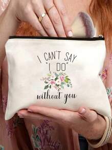 حقيبة مستحضرات تجميل عصرية - قابلة للطي ، خفيفة الوزن ، بإغلاق سحاب ، حقيبة مصنوعة من البوليستر - هدية مثالية للخادمة ، اكسسوار لحفل الزفاف للمساعدة الأولى ، للأصدقاء والنساء ، منظم مستحضرات التجميل ، حقيبة تخزين المكياج ، حافظة المكياج - متعدد الألوان - مشاهدة 1