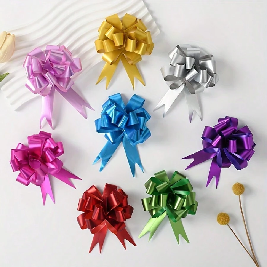 16pcs Large Christmas Pull Bows 8 Colors Ribbon Bows Perfect For Gift Box And Bag Wrapping, Basket Decoration, Christmas Tree Decor, Weddings, Birthdays Parties, Thanksgiving, New Year, Valentine's Day, Mother's Day, Father's Day Valentine's Day