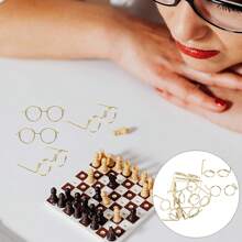 10 件装超值装铁娃娃眼镜+珊瑚绒管道清洁器，金色和黑色，工艺微型眼镜配件 - 彩色 - 查看 6