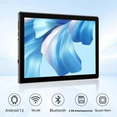 ECOPAD Android 13 Tablet 2024,2GB+64GB 1TB Erweiterung, 2.4G WiFi, 10.1-Zoll HD Flat PC, Quad-Core Prozessor Bis Zu 2.0GHz, 6000mAh, (2.0MP+5.0MP) Dual Kamera, Bluetooth, 1280 * 800 Touchscreen, UnisocPC. SC7731E.1,3 GHz