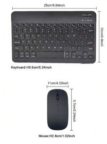 AKKHOO Wireless Bluetooth Keyboard And Mouse Set, Compatible With IPad, Computer, Phone, Tablet, Rechargeable, Silent, Mini Keyboard And Mouse Combo - Dark Green - View 6