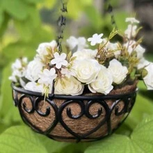 1 件户外装饰铁链悬挂花篮/花盆，适用于烧烤、园艺、家居装饰、鸟笼 - 彩色 - 查看 6