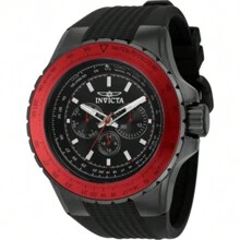Invicta Invicta Men's 39303 Aviator Quartz Chronograph White, Red, Gunmetal Dial Watch