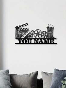 1 Custom Movie Night Metal Wall Art Logo Personalized Vintage Movie Iron Decoration Custom Home Theater Metal Signage The Perfect Gift For Movie Lovers Vintage Movie Popcorn Design Wall Hanging The Perfect Home Improvement Housewarming Gift For Movie Actors, Valentine's Day, Valentine's Day Decor Gifts Birthday Graduation