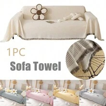 1-Pack Sofa Cover/Wrapper, Solid Color Non-Slip Sofa Cover, Living Room Furniture Decorative Tapestry, Knitted Universal Home Furnishings, Sofa Cover, Full Coverage Fabric, Yarn, Camping Blanket, Sofa Cushion Cover, All-Season Sofa Cover, Nordic Style Sofa Cover, Full Coverage Sofa Cushion Cover, - Multicolor - View 1
