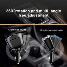 黑色 ABS 材质多功能车载充电器 6 端口车载电源适配器，双端口适配器，携带方便，适用于 12-24V 车型