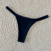 Set Of 12 Microfiber Double String Panties | Luxury Lingerie | Black - Negro - Ver 5