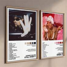 1 Pc American Pop Art Ca sĩ Album nhạc Bìa Canvas In Poster Nghệ sĩ Nội thất Trang trí Tường nhà Không khung, Nghệ thuật treo tường - Nhiều màu - Xem 2