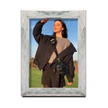 1 pièce ou set de 5 pièces, cadres photo ondulés de 5", 6", 7", 8", 10" (le motif réel peut varier, les photos sont expédiées au hasard), cadres style diamant dans les couleurs noir, blanc, argent, or, convenant comme cadeau pour le Nouvel An, la Saint-Valentin, Noël, souvenir de mariage, pour la décoration de la chambre, du mariage, de la maison, du bureau, à poser sur une table ou à accrocher au mur