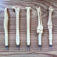 5 支混合创意圆珠笔，新奇骨头形文具用品，学生奖品，逼真的骨头设计圆珠笔，带蓝色墨水 - 藍色 - 查看 9