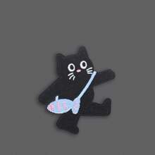 1 pieza Pegatina divertida de gato de dibujos animados para decorar ropa o teléfono de pareja, regalo para novia/novio - Multicolor - Ver 2