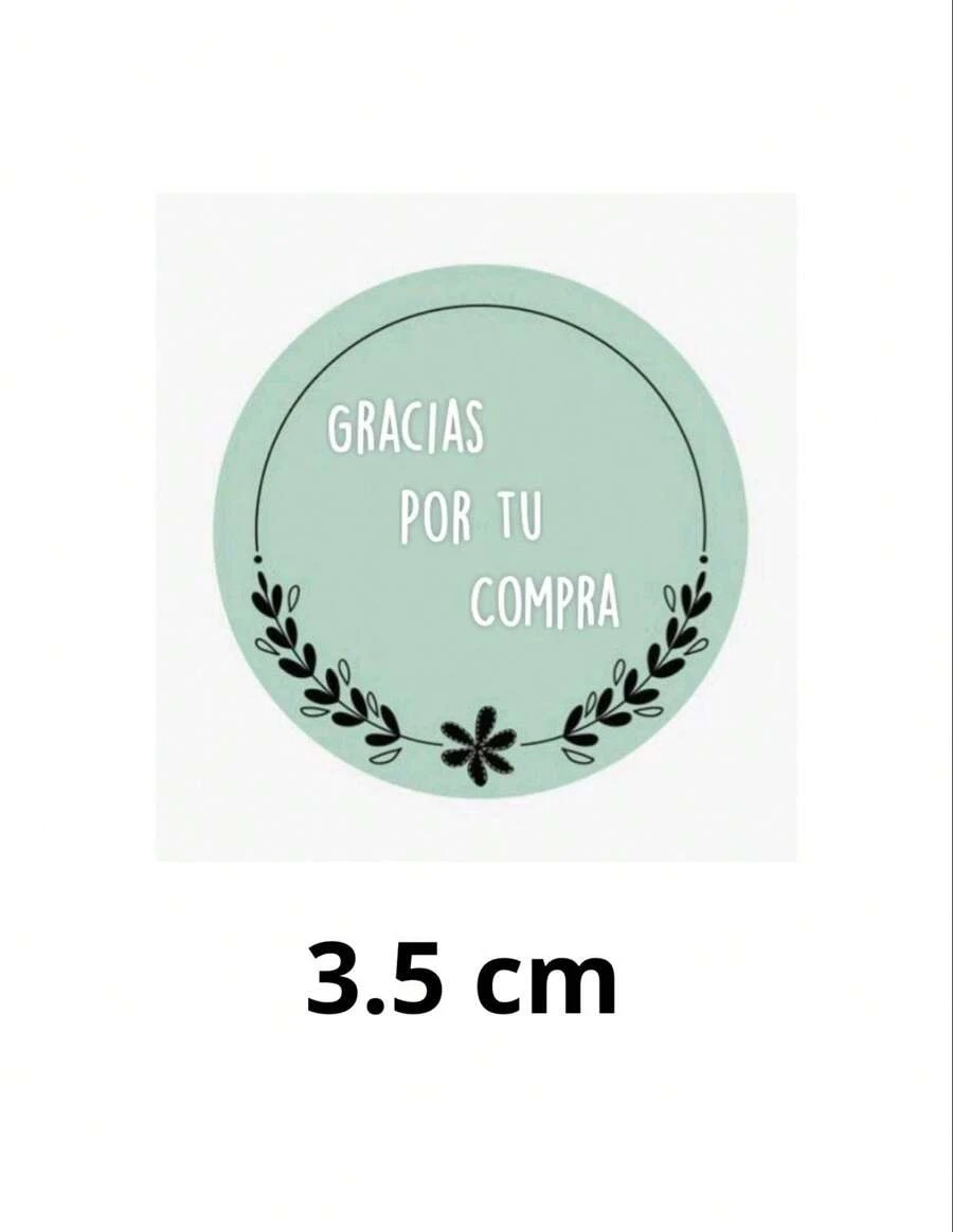 120 Circular Labels Thank You For Your Purchase Adhesive Labels - 薄荷藍 - 查看 1