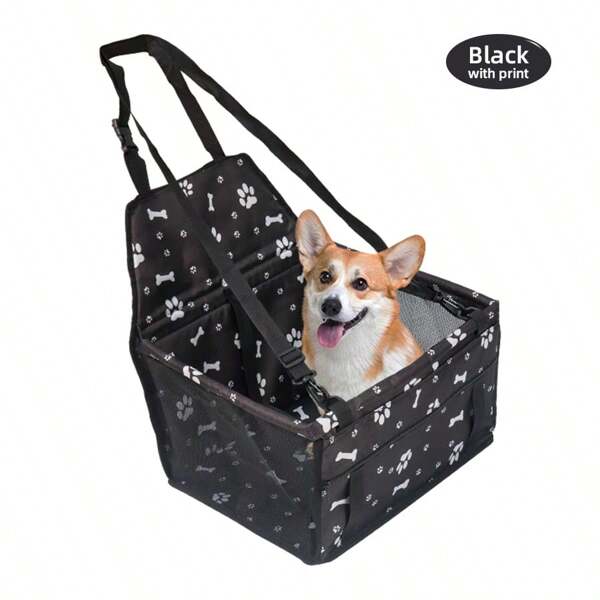 1pc Polyester Fiber Pet Travel Companion - Car Seat, Suitable For Small To Medium Dogs And Cats, All-Season Rear Seat Belt With Adjustable Strap And Easy Installation, Upgraded Foldable Small Dog/Pet Car Seat, PVC Frame Structure, Special For Small Dogs, Pet Car Carrier, Pet Travel Bag, Thick Oxford Cloth, PVC Pipe Support, Sturdy And Not Easy To Deform. Essential For Dog Travel! Dog Car Seat Car Seat Covers Dog Car Seat Cover Pet Car Seat