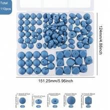 110PCS/盒硅胶珠同色系列各种尺寸圆珠扁豆珠多面体组合珠和珠子用于制作珠宝、DIY 手链、项链、耳环、钥匙扣、手机挂件和派对礼品配件 - 彩色 - 查看 31