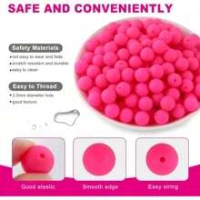 30 peças/20 peças 12mm/15mm Contas de Silicone, Usadas para Fabricação de Chaveiros, Contas Solta de Silicone para Fabricação de Pulseiras e Colares, e Contas de Silicone Circular para Canetas