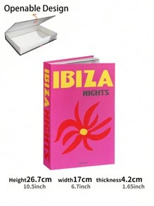 1pc Colorful INS Fake Book Decor, Openable Faux Book Storage Box, Minimalist Travel Theme Desktop Ornament Best Gifts Birthday Graduation