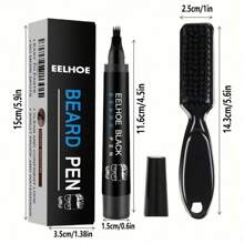Beard Pencil Filler Kit - Waterproof, Long-Lasting, Natural Makeup Beard Pen With 4-Tip Design, Beard Brush, And Alcohol-Free Formula - Perfect Fathers Day Gift For Men Hair Removal, Face Hair Removal, Hair Trimmer, Hair Trimmer, Barber Supplies, Haircut, Bag, Organizer, Storage, Hair Clips, Hair Accessories