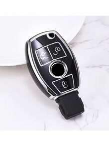 1 Bộ Móc Khóa Gấu Dễ Thương Bling Bling Trắng/Hồng/Dễ Thương Unisex, Móc Chìa Khóa Xe Hơi Cao Cấp Thanh Lịch + Vỏ Chìa Khóa Xe Chống Rơi Màu Trắng Bạc/Hồng/Đen Bạc/Trắng Vàng + Vỏ Chìa Khóa Xe Ô Tô TPU Có Thể Sử Dụng Cho Mercedes-Benz A B C E R GLS GLA GLK GLC CLS AMG W204 W205 W212 W463 W176 - Một cỡ - Xem 8