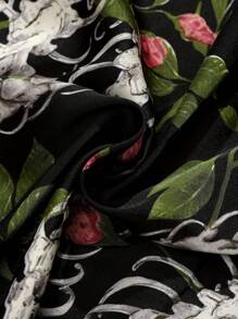 Plus Size New Men's Short Sleeve Sleepwear Bathrobe - Black - View 7