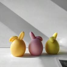 3D 幸运兔蜡烛模具，硅胶兔子形状蜡烛制作 DIY 模具，工艺品蜡烛模具，家居装饰礼物