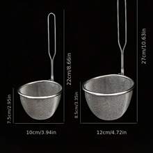 1pc 304 Stainless Steel Kitchen Small Tool Strainer Spoon, Household Stainless Steel Mesh Colander Spoon - Multicolor - View 2
