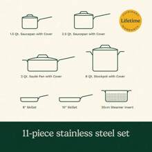 Cuisinart 11-Piece Cookware Set, Chef's Classic Stainless Steel Collection 77-11G - Default - View 6