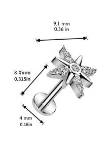 1 chiếc khuyên tai sụn hình ngôi sao lấp lánh, đính đá Zirconia, đế phẳng nhạy cảm với áp lực, trang sức xỏ khuyên cơ thể thích hợp cho các buổi hẹn hò, tiệc tùng, đeo hàng ngày - Ngôi sao - Xem 3