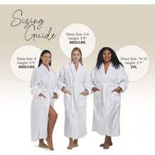 Terry Cloth Bathrobe, Luxury Robe For Women, Plush White Cotton Hotel Spa Robes, M/L & 2X - White - View 3