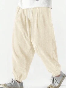 Corduroy Drawstring Pants For Men, Casual Loose Trousers, And Versatile, Autumn/Winter