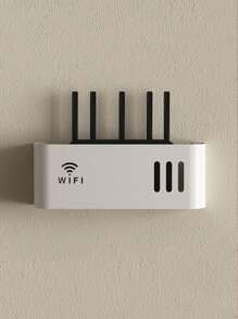 1pc WIFI Router Plastic Storage Box, Wall-Mounted No Drilling Required, Suitable For Wall Or Desktop - Multicolor - View 10