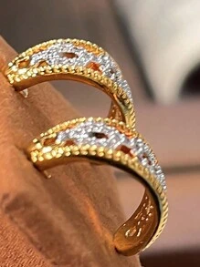 1 peça de brincos de nariz de porco ocos de luxo com strass, brincos de design exclusivo e requintado, adequados para uso diário feminino, festivais, festas, presentes de verão