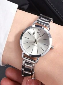 1pc Miniature Lovely Roman Numeral Detail Quartz Watch & 1pc Bracelet As A Gift For Students Returning To School