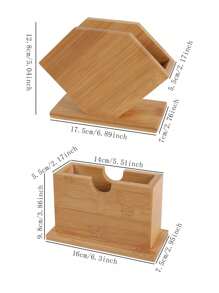 Minimalist Bamboo Tissue Box, Suitable For Hotel, Restaurant Tabletop Napkin Storage
