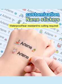 Customized Transparent Cartoon Name Stickers For Children, Waterproof And Fade-Resistant Transparent Stickers, Suitable For Water Bottles, Books, Pencil Cases, Pencils, And Other School Supplies, Available In Sets Of 30/40/50/60/80/90/100/120/150/180 Pieces. Back To School,Multi-Functional,Ornamental,Letter,Stylish,Modern,Colorful,Cute,Adorable,Casual,Custom,Personalised,Unique,Customized,Ideal Gifts For Him,Ideal Gifts For Her,Multi-Functional,Ornamental,Letter,Stylish,Modern,Colorful,Cute,Adorable,Casual,Custom,Personalised,Unique,Customized,Ideal Gifts For Him,Ideal Gifts For Her - Multicolor - View 1