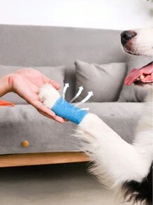 1 Pc Non-Woven Self-Adhesive Pet Wrap Bandage For Outdoor Use, Suitable For Feet Protection, Simple Bandaging, Sports Protection, Joint Protection, Features: Elastic Stretch, Comfortable Breathable, Compression Protection, Non-Stick To Fur, Self-Adhesive Easy Tear, Material: Non-Woven Fabric, Suitable For All Dog Breeds, Size: 5*450cm, 7.5*450cm, 10*450cm