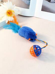1 件装毛绒老鼠带铃铛球猫爱好者和猫妈妈爱玩具，猫爱好者和猫妈妈爱咀嚼玩具，适合猫/狗爱好者的礼物和狗/猫妈妈爱宠物放松和互动 - 彩色 - 查看 14
