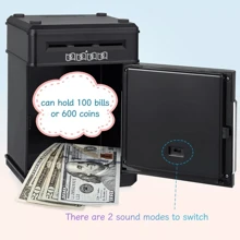 NetHong Piggy Bank Money Box Bank Electronic Password Lock ATM Cash Coin Gift - Black - View 5