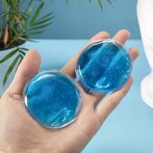 2/6/10 piezas Bolsa de hielo en gel redonda reutilizable, máscara de belleza para el cuidado de los ojos con función de compresa fría y caliente para relajación calmante