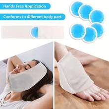2/6/10 piezas Bolsa de hielo en gel redonda reutilizable, máscara de belleza para el cuidado de los ojos con función de compresa fría y caliente para relajación calmante