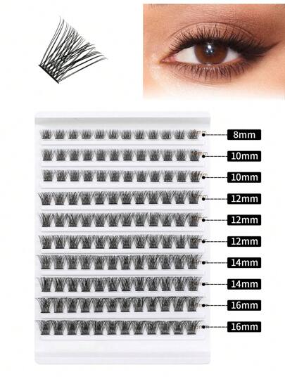 120cluster Eyelashes D Curl Grafting Individual Volume Lashes Extension Makeup Tool For Natural And Dramatic Look Fake Eyelashes DIY At Home Lash Clusters, Eyelash Clusters, Individual Eyelashes, Lashes, Fake Lashes