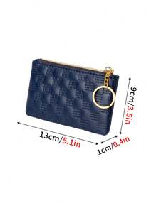 1pc Women's Small PU Leather Wallet Fashionable Diamond Pattern Multipurpose Coin Purse Gifts For Women