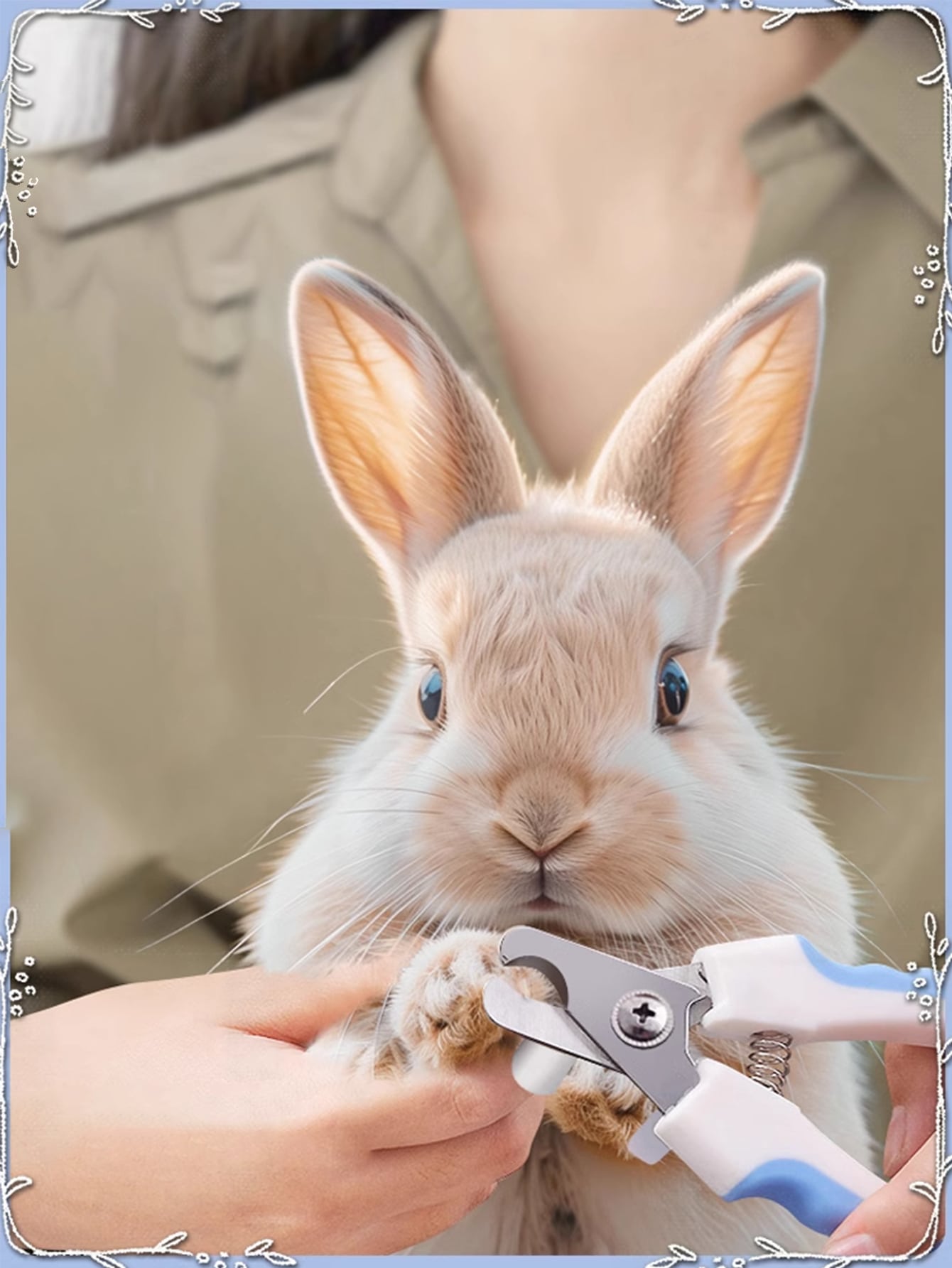 1PC Cortador de unhas profissional para coelhos de estimação, tesoura de lixar, moedor para coelhos, garras de cachorro de aço inoxidável, cortador de pés, cortador de unhas para animais de estimação, aparador