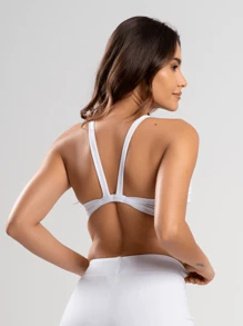 Two Strap Gym Top Casual Walking - White - View 2