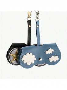 1pc Japanese Ins Style Girl Minimalist Portable Eyeglasses Case, Protective Pouch With Emotion Pattern For Sunglasses Accessories
