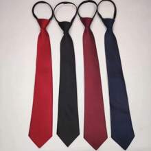 1pc Men's Slouchy No-Tie Zipper Polyester Necktie, Casual Wear And Party Gift Accessory Suitable For Shirts