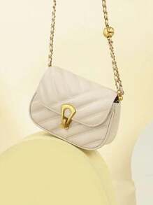 New Fashion Versatile Embroidered Striped Minimalist Chic Cute Mini Chain Ball Shoulder Crossbody Square Bag