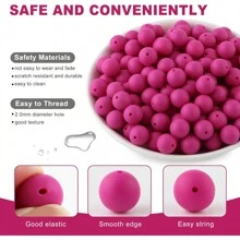 30 peças/20 peças 12mm/15mm Contas de Silicone, Usadas para Fabricação de Chaveiros, Contas Solta de Silicone para Fabricação de Pulseiras e Colares, e Contas de Silicone Circular para Canetas