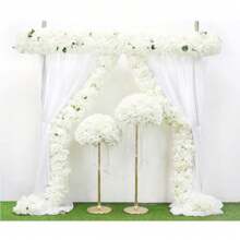 SanBouSi Rangée de roses artificielles 100cm, décoration murale de mariage, Arrangement Floral, toile de fond