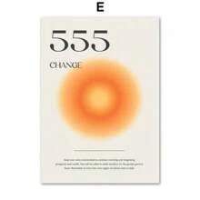 1 pieza Póster de arte de números angelicales de estilo moderno,impresiones de arte de gradiente de color estético, pintura en lienzo vintage para decoración de pared del hogar sin marco